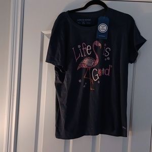 Life is Good short sleeve Flamingo t shirt nwt size XL